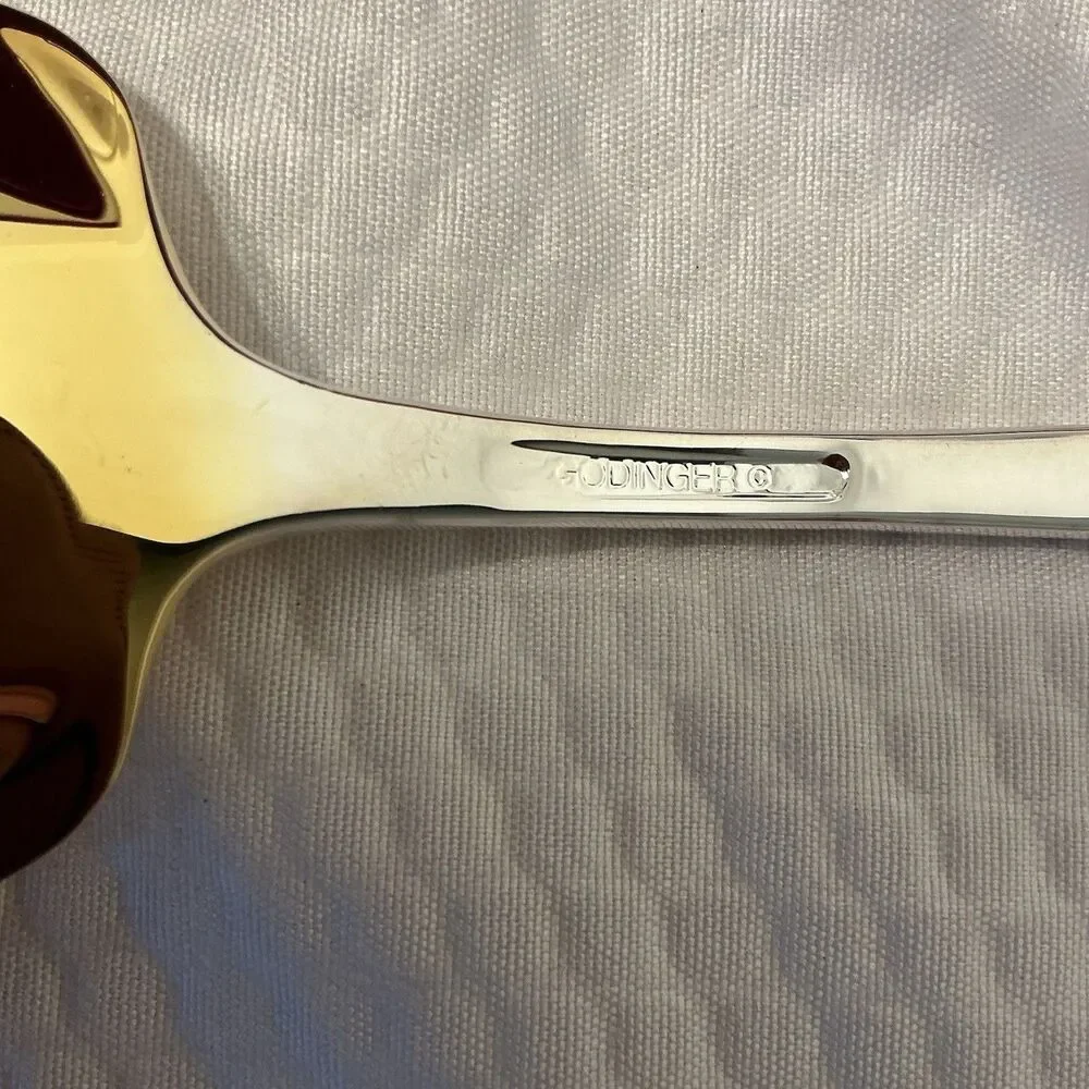 Vintage Set of 2 Godinger Silversmiths Strawberry Serving Spoons~NOS In Felt Box
